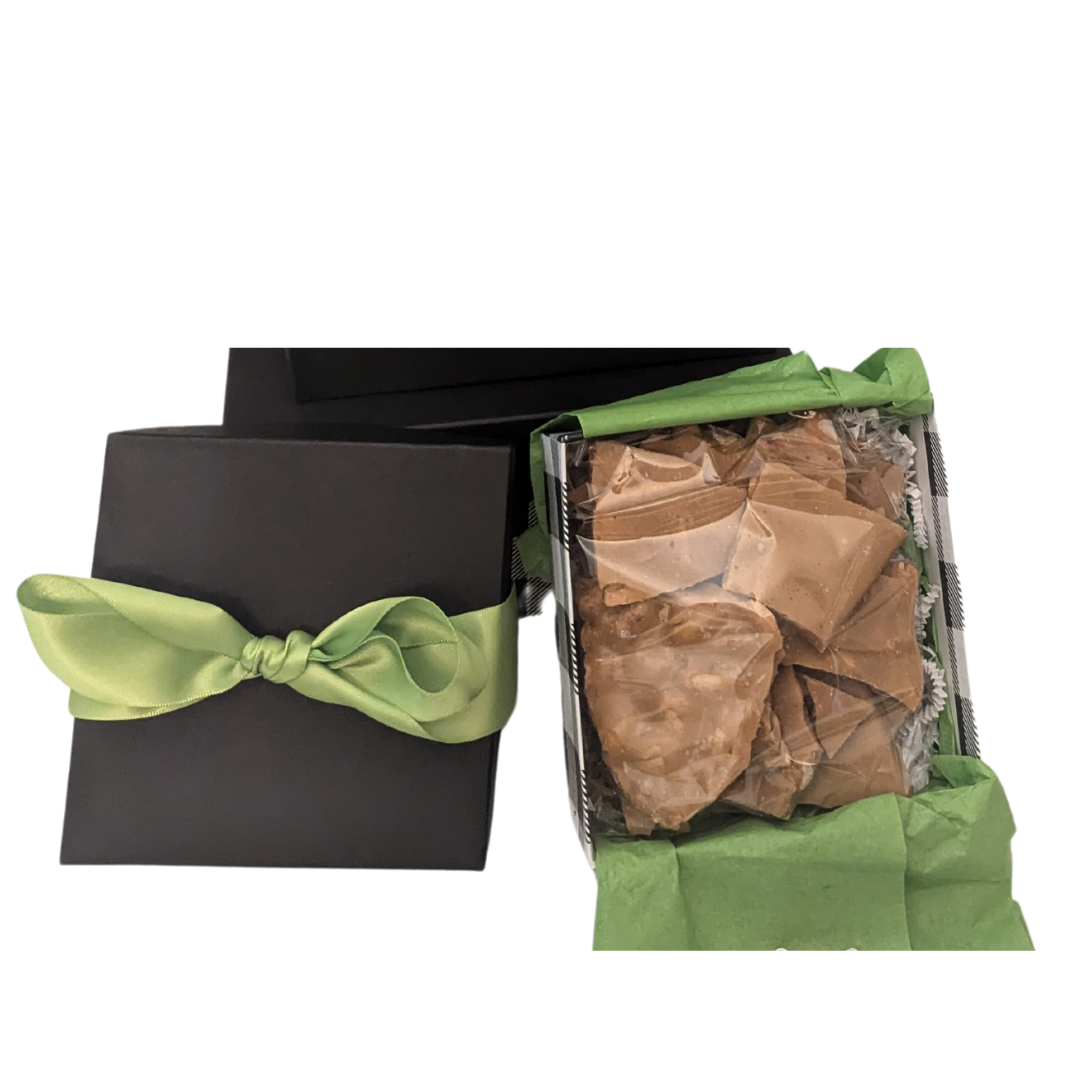 1 lb Homemade Peanut Brittle Black Gift Box