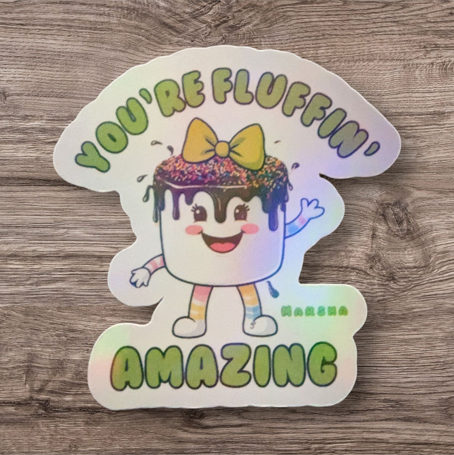Sticker- Marsha-Green- Fluffin Amazing-ZELO