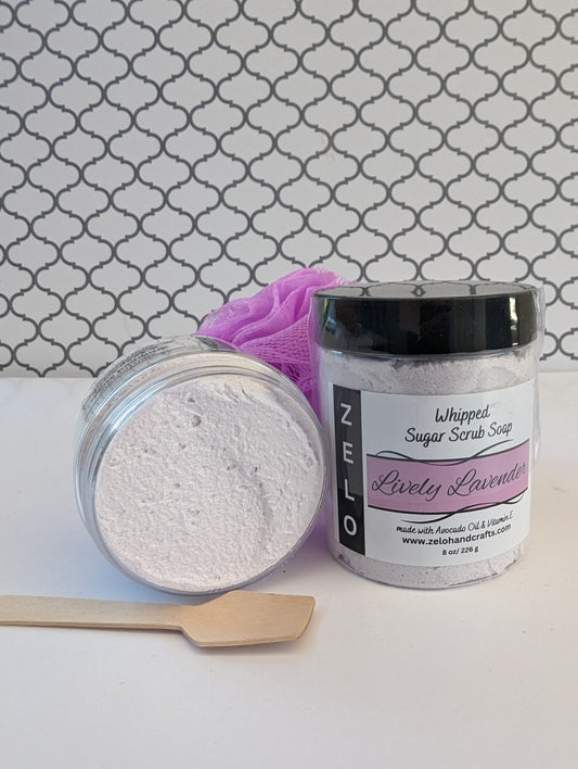 Lively Lavender Whipped Sugar Soap Scrub