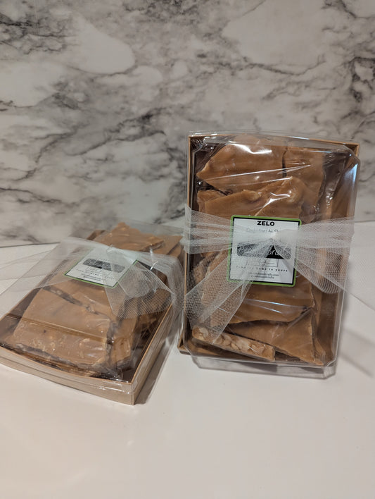 1 lb Homemade Peanut Brittle Clear Gift Box