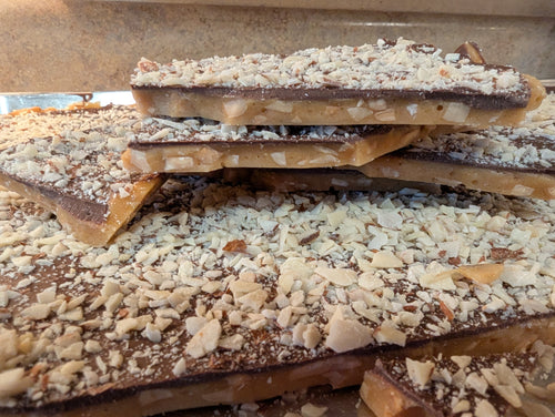 Chocolate Covered Almond Toffee Homemade in Small Batch